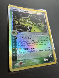 Pokemon TCG Team Aqua's Cacturne 1/95 EX Magma vs Aqua Reverse Holo Rare LP - Image 3