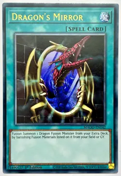 MAGO-EN142 Dragon's Mirror - Gold Rare 1st Edition Near Mint YuGiOh Card - Image 1