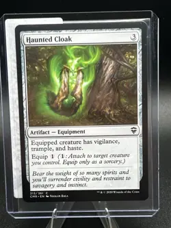 MTG Magic the Gathering Haunted Cloak (313) Commander Legends LP - Image 1