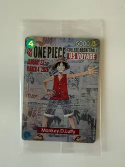 Monkey.D.Luffy [College Basketball US Voyage] P-055 One Piece Promo Sealed - Image 1