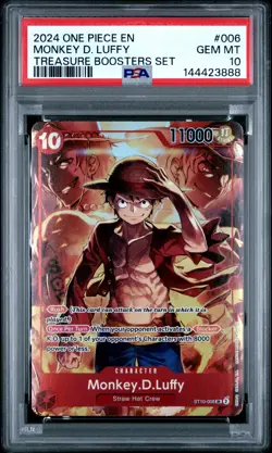 2024 ONE PIECE PROMOS TREASURE BOOSTERS SET #006 MONKEY D. LUFFY PSA 10 - Image 1