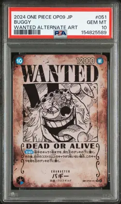 PSA 10 One Piece Buggy Wanted Poster SP OP09-051 SEC Japanese - Image 1