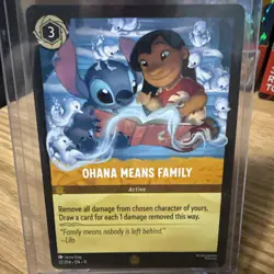 Disney Lorcana Ohana Means Family Action Card Stitch & Lilo 32/204 Regular - Image 1