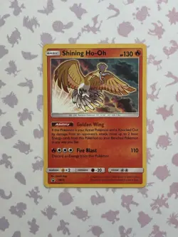 Pokemon TCG Shining Ho-Oh SM70 Black Star Promo Holo Card LP Condition - Image 1