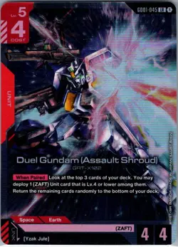 Duel Gundam (Assault Shroud) LR GD01-045 Newtype Rising - Gundam Card Game - NM - Image 1