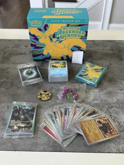 Ascended Heroes ETB Opened Accessories/Promo/+70 Cards+20 HOLO/Reverse NO PACKS - Image 1