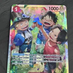 ONE PIECE TCG Ace & Sabo & Luffy OP13-007 Carrying On His Will Foil Card - Image 2