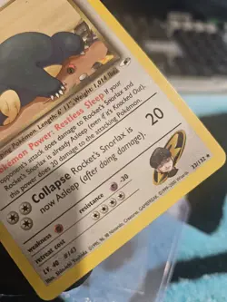 Pokemon Card Rocket's Snorlax Gym Heroes Ultra Rare WoTC 33/132 MP - Image 4