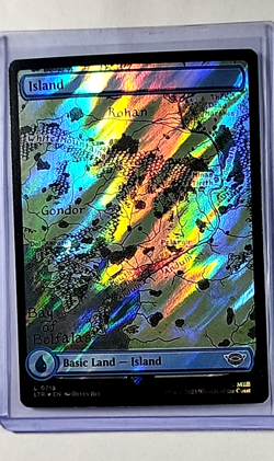 MTG Magic The Gathering LOTR Lord of the Rings Full Art Surge Foil #715 Island - Image 1