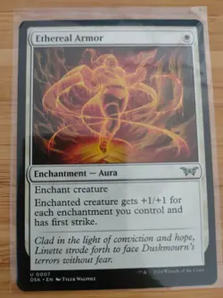 MTG Ethereal Armor 0007 Duskmourn M/NM Free UK P&P - Image 1