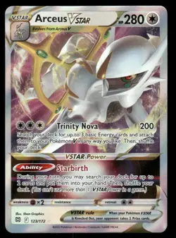 Pokemon Cards Arceus VSTAR 123/172 Brilliant Stars Holo VSTAR Rare NM *2 - Image 1