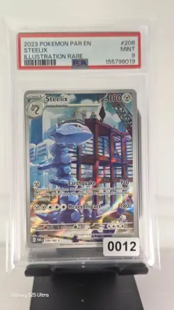 Pokemon TCG 2023 SV04 Paradox Rift Steelix 208/182 IR Holo PSA 9 - Image 3