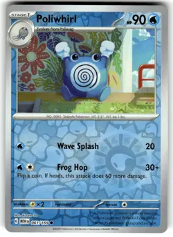 Poliwhirl 061/165 Common 151 Pokemon Reverse Holo Near Mint - Image 1