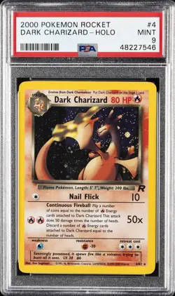 2000 POKEMON ROCKET #4 DARK CHARIZARD-HOLO PSA 9 - Image 1