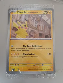 Pikachu At The Museum, Pokemon X Natural History Museum Jumbo Promo Pokemon Card - Image 1