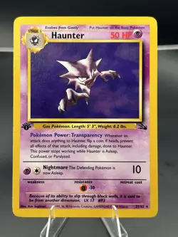 Wizards of the Coast Pokemon TCG Haunter 21/62 Fossil 1st Edition 1999 EN - Image 1