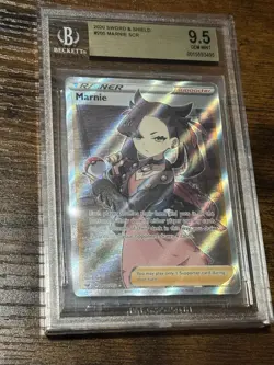 BGS 9.5 Marnie (Full Art) 200/202 Swsh01: Sword & Shield Base Pokemon Beckett - Image 1