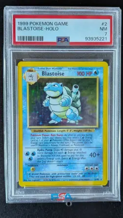 1999 Pokemon Game Base Set Blastoise Holo #2 PSA 7 - Image 1
