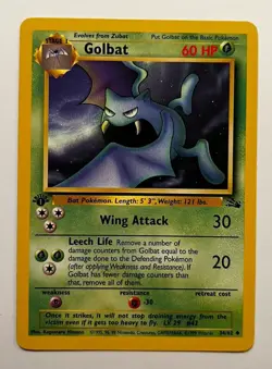 Pokemon TCG GOLBAT 34/62 Fossil (1999) Base Set. Regular. Vintage. NM/M. - Image 1
