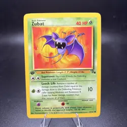 1st Edition Zubat 57/62 Pokemon TCG WOTC Base Set Fossil Common NM -j - Image 1