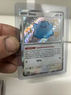 Pokemon Ditto 201/091 Baby Shiny Print Error Paldean Fates Mint NM - Image 2
