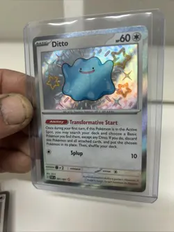 Pokemon Ditto 201/091 Baby Shiny Print Error Paldean Fates Mint NM - Image 3