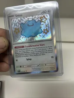 Pokemon Ditto 201/091 Baby Shiny Print Error Paldean Fates Mint NM - Image 4