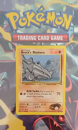 Pokemon TCG Brock's Rhyhorn Gym Heroes 70/132 Regular Nm - Image 1