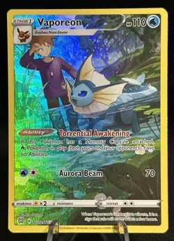 NM Pokemon Brilliant Stars Trainer Gallery English Vaporeon TG02/TG30 Holo Rare - Image 1