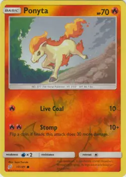 Ponyta 17/181 S&M Team Up REVERSE HOLO PERFECT MINT! Pokemon - Image 1