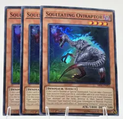 3x Souleating Oviraptor SR04-EN002 (Super Rare) 1st Ed - NM - YU-GI-OH - Image 1