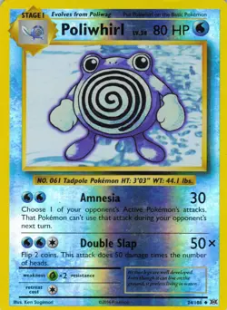 Poliwhirl 24/108 Uncommon Evolutions Pokemon Reverse Holo Near Mint - Image 1
