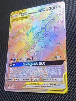 Moltres & Zapdos & Articuno GX 69/68 Rainbow Rare Hidden Fates Pokemon Near Mint - Image 2
