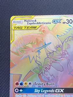 Moltres & Zapdos & Articuno GX 69/68 Rainbow Rare Hidden Fates Pokemon Near Mint - Image 3