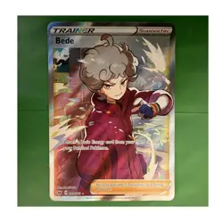 Pokemon TCG Bede 199/202 Swsh01 Sword & Shield Full Art Ultra Rare Holo ENG - Image 1