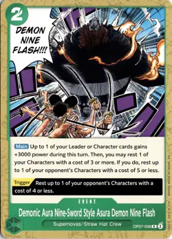 Demonic Aura Nine-Sword Style Asura Demon Nine Flash OP07-036 One Piece TCG - Image 1