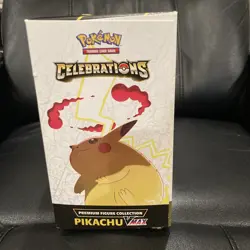 Pokemon TCG 25 Celebrations Premium Figure Collection Pikachu VMAX Box TEAR 820650809408 - Image 2