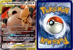 Eevee & Snorlax GX 120/181 Team Up Pokemon TCG Holo GX Rare DMG - Image 3