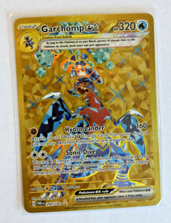 Garchomp ex Golden 260/182 SV04: Paradox Rift Holo Awesome Dragon Pokemon Card - Image 1