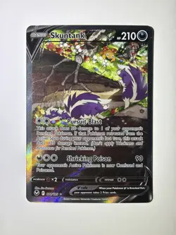 2022 Pokemon TCG Skuntank V 181/195 Silver Tempest Full Art Ultra Rare NM - Image 1