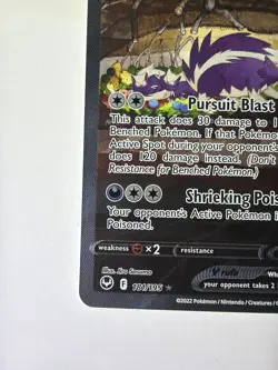 2022 Pokemon TCG Skuntank V 181/195 Silver Tempest Full Art Ultra Rare NM - Image 5