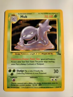 Muk Holo 13/62 1999 Fossil Set Unlimited Pokemon Card MP - Image 1