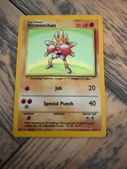 Pokemon Card Hitmonchan Rare Holo PSA 8 NM-Mint, Base Set #7, WOTC 1999 - Image 2