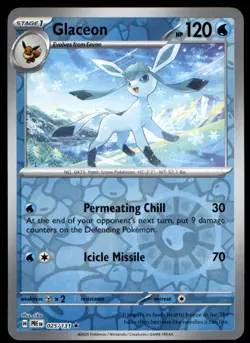 Glaceon 025/131 Holo Rare Prismatic Evolutions Pokemon Reverse Holo Near Mint - Image 1