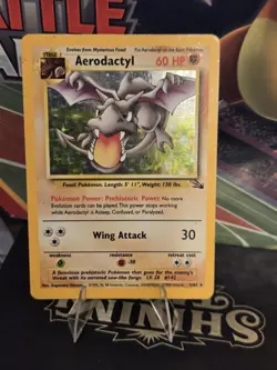 Aerodactyl 1/62 Pokemon Fossil Holo Unlimited English Vintage WOTC MP - Image 1