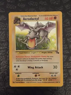 Aerodactyl 1/62 Pokemon Fossil Holo Unlimited English Vintage WOTC MP - Image 3