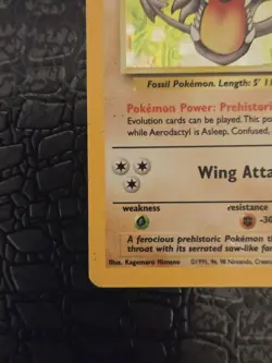 Aerodactyl 1/62 Pokemon Fossil Holo Unlimited English Vintage WOTC MP - Image 4