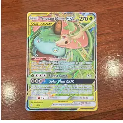 Pokemon TCG Venusaur & Snivy GX TAG TEAM Holo Ultra Rare 1/236 270 HP English - Image 1
