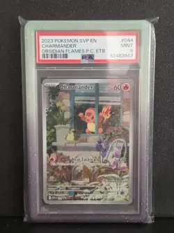 2023 Pokemon SVP EN Charmander Obsidian Flames Pokemon Center ETB 044 PSA 9 - Image 1