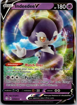 Indeedee V 039/072 Holo V Rare Shining Fates Pokemon Near Mint - Image 1
